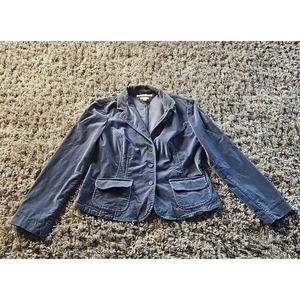 Tommy Hilfiger Women’s Stretch Blue Velvet Blazer Tailored Jacket XL